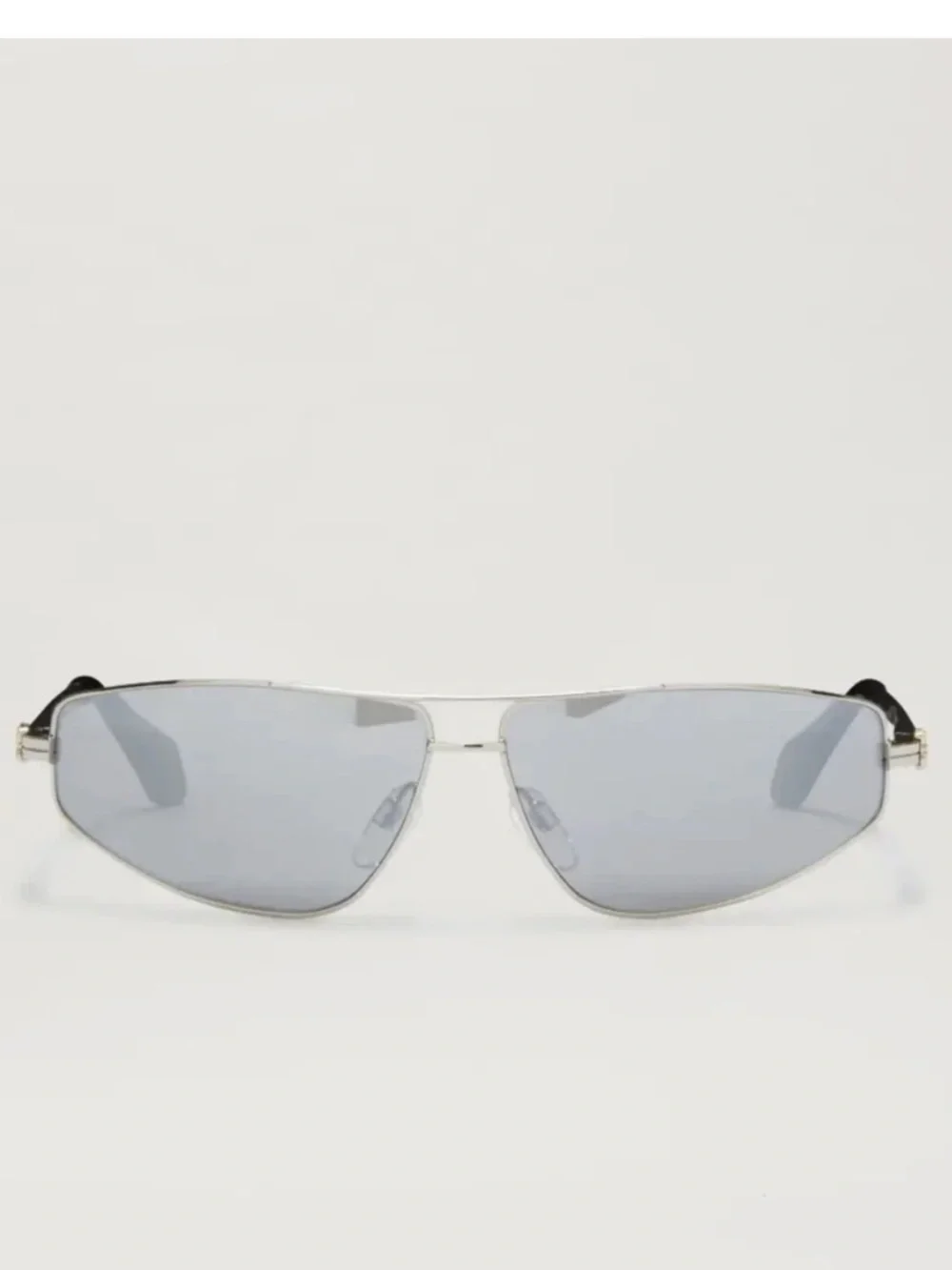 Palm Angels Clavey Silver Metal Aviator Sunglasses Gray Lens NWT